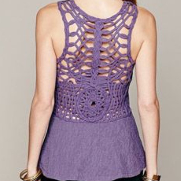 Free People Tops - Free People Purple Texturized Peplum top boho